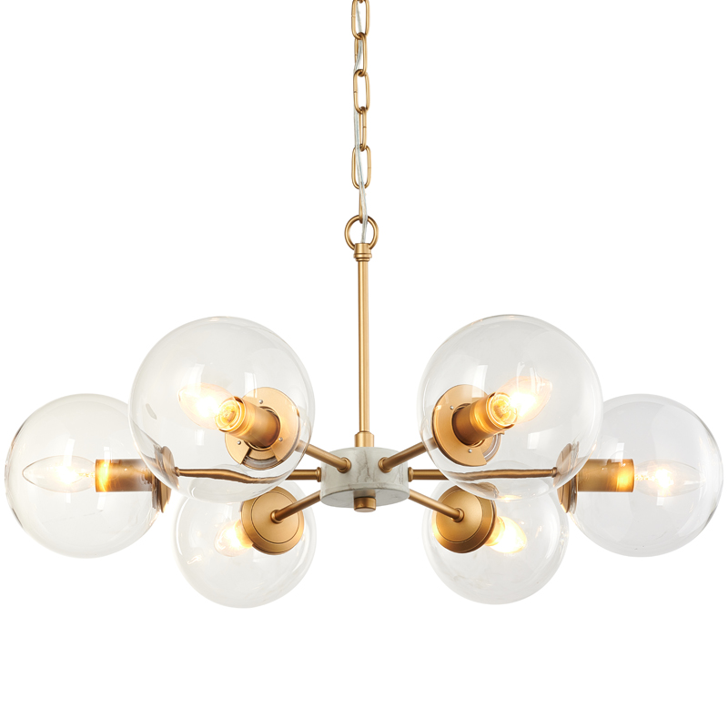 Люстра Monique Chandelier 65 Золотой Белый Прозрачный Люстра Monique Chandelier 65 Золотой Белый Прозрачный в Твери | Loft Concept