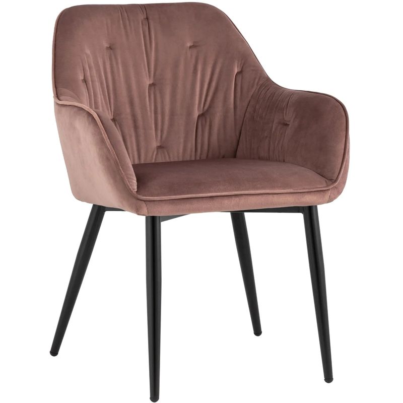 Стул CHANTAL Chair капитоне Пыльно-Розовый Велюр Розовый пастельный Черный Стул CHANTAL Chair капитоне Пыльно-Розовый Велюр Розовый пастельный Черный в Твери | Loft Concept