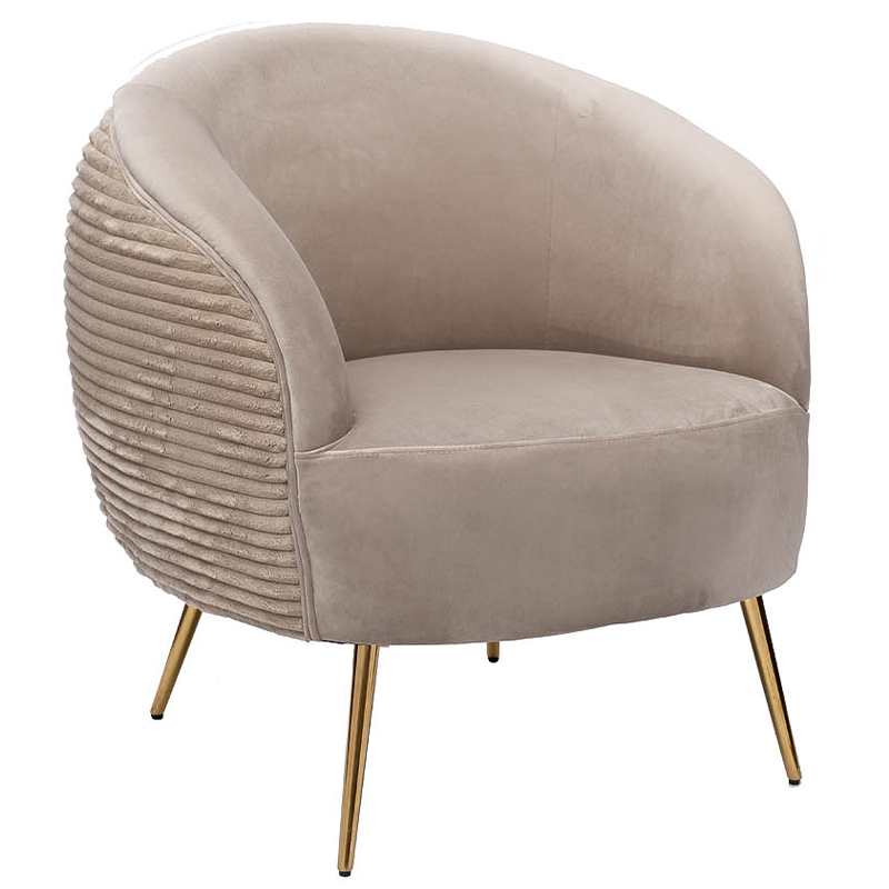 Кресло Ffion Armchair Бежево-серый Золотой Кресло Ffion Armchair Бежево-серый Золотой в Твери | Loft Concept