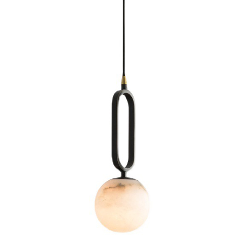 Подвесной светильник Reine Marble Hanging Lamp Черный Белый Мрамор Bianco Латунь Подвесной светильник Reine Marble Hanging Lamp Черный Белый Мрамор Bianco Латунь в Твери | Loft Concept