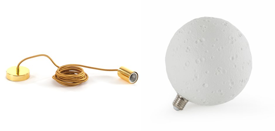Подвесной светильник Seletti Moon Bulb Big Подвесной светильник Seletti Moon Bulb Big - Loft-Concept в Твери