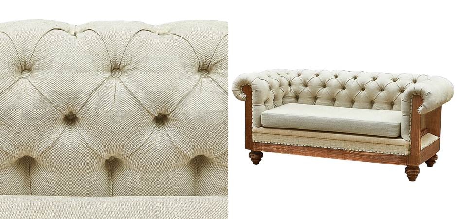 Диван Deconstructed Chesterfield Sofa double Ivory Linen Диван Deconstructed Chesterfield Sofa double Ivory Linen - Loft-Concept в Твери