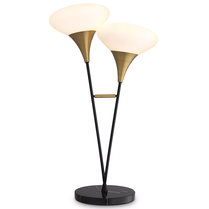 Настольная лампа Eichholtz Table Lamp Duco Белый Черный Латунь Черный Мрамор Nero Настольная лампа Eichholtz Table Lamp Duco Белый Черный Латунь Черный Мрамор Nero в Твери | Loft Concept