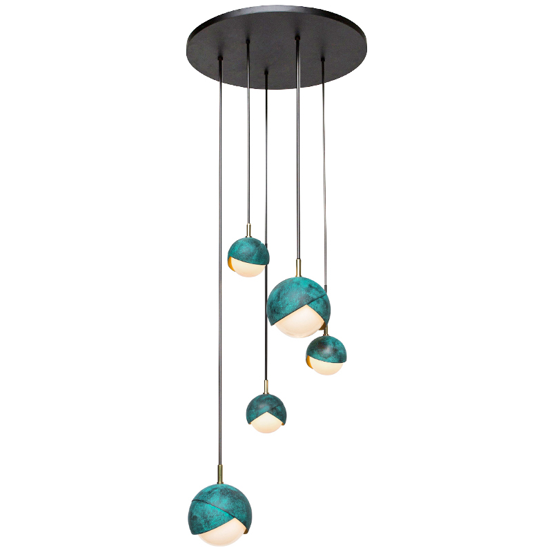 Люстра Trella studio BENEDICT PENDANT 5 Бирюзовый Белый Черный в Твери | Loft Concept 