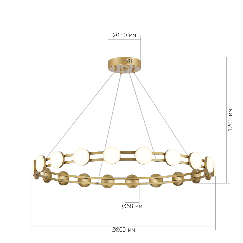Люстра кольцевая с круглыми светодиодными источниками света Maxine Light в Твери