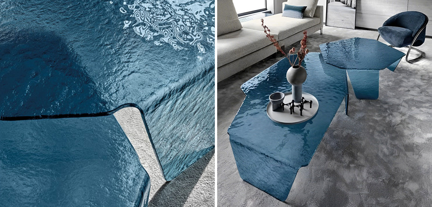 Комплект кофейных столиков Water Surface Glass Coffee Tables - фото