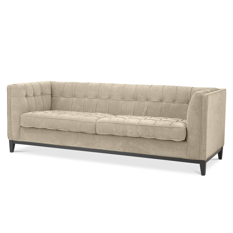 Диван Eichholtz Sofa Aldgate Greige Бежево-серый Черный Диван Eichholtz Sofa Aldgate Greige Бежево-серый Черный в Твери | Loft Concept
