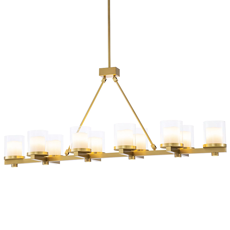 Люстра Eichholtz Chandelier Donovan Brass Латунь Белый Прозрачное Стекло Люстра Eichholtz Chandelier Donovan Brass Латунь Белый Прозрачное Стекло в Твери | Loft Concept