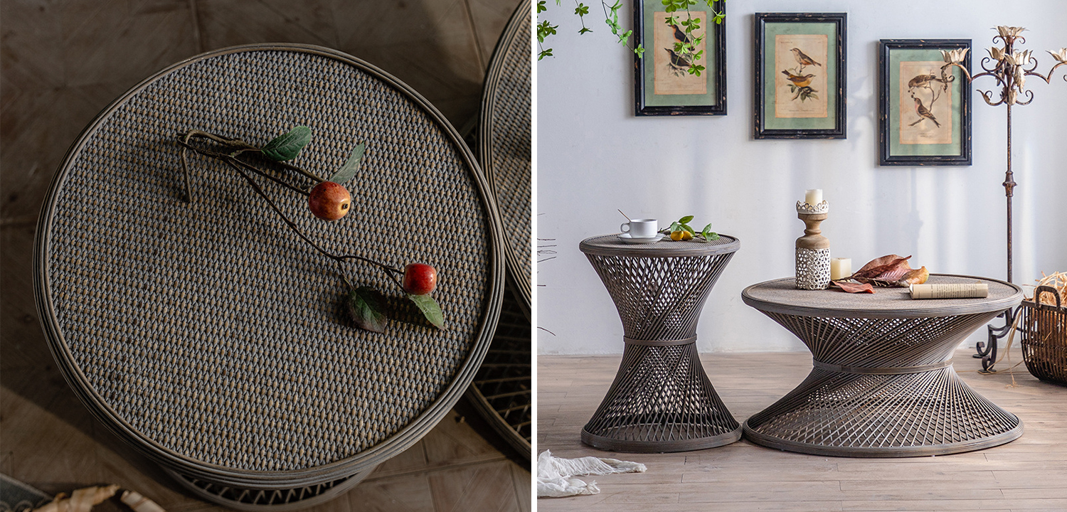 Приставной стол Zaire Wicker Side Table Dark - фото