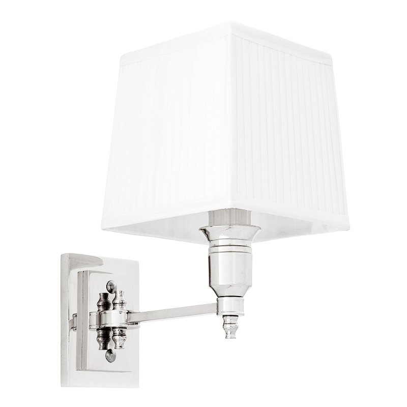 Бра Wall Lamp Lexington Single Nickel+White Никель Белый Бра Wall Lamp Lexington Single Nickel+White Никель Белый в Твери | Loft Concept