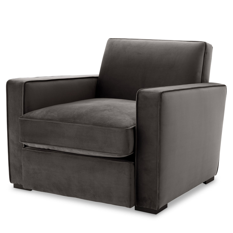 Кресло Eichholtz Chair Edmond grey Серый Черный Кресло Eichholtz Chair Edmond grey Серый Черный в Твери | Loft Concept