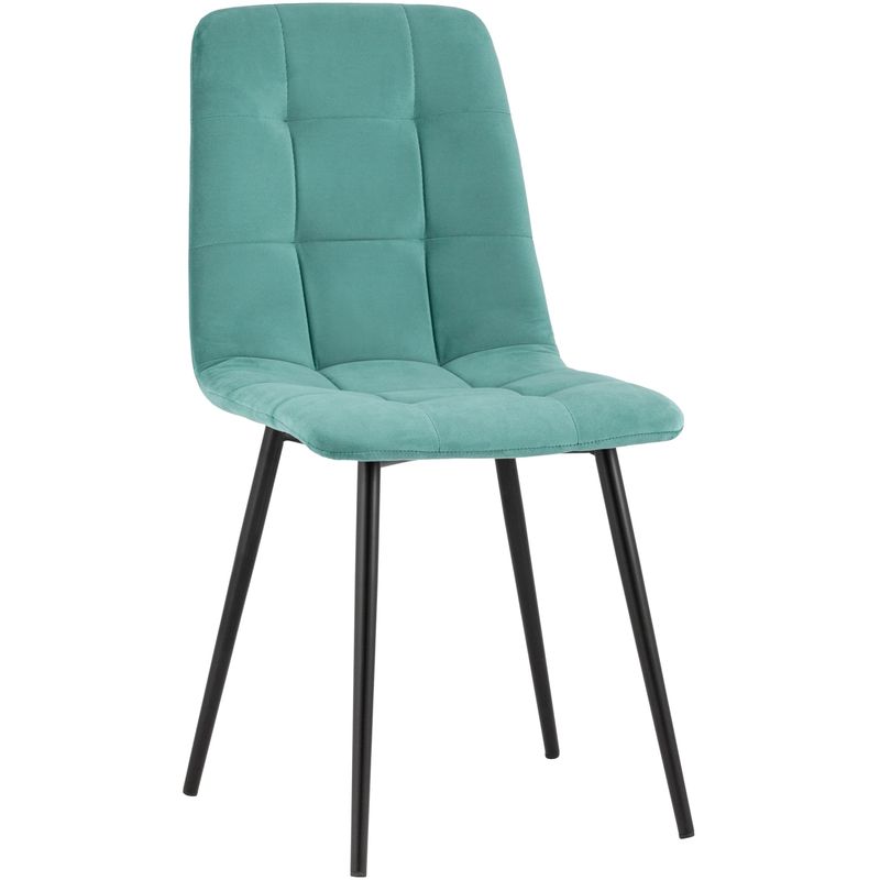 Стул NANCY S-2 Chair Бирюзовый Велюр Бирюзовый Черный в Твери | Loft Concept 
