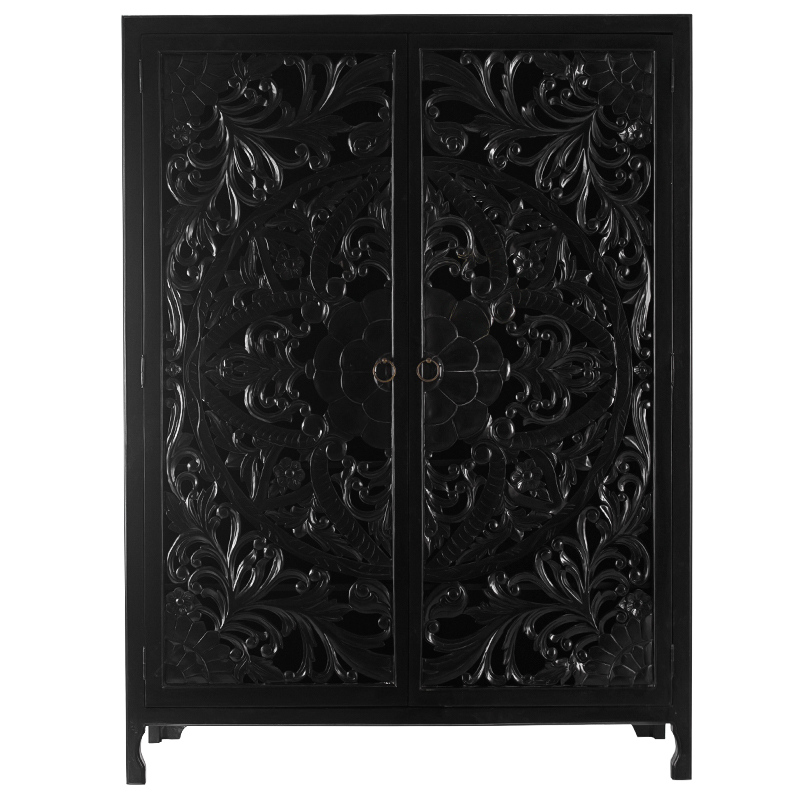 Шкаф Beauden Lace Cabinet Black Черный Шкаф Beauden Lace Cabinet Black Черный в Твери | Loft Concept