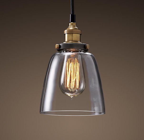 Подвесной светильник Loft Clear Glass Cloche Черный Подвесной светильник Loft Clear Glass Cloche Черный в Твери | Loft Concept