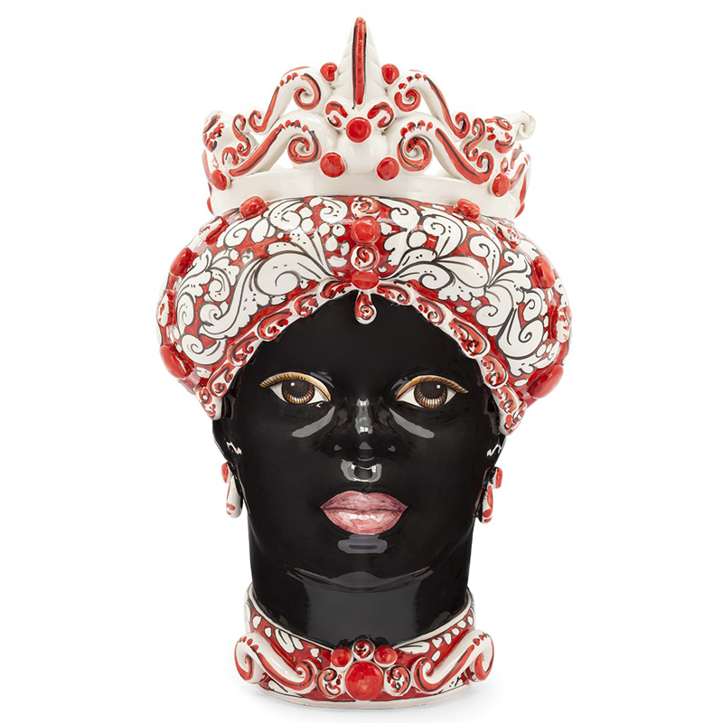 Ваза VASE MORO LADY red Черный Белый Красный Ваза VASE MORO LADY red Черный Белый Красный в Твери | Loft Concept