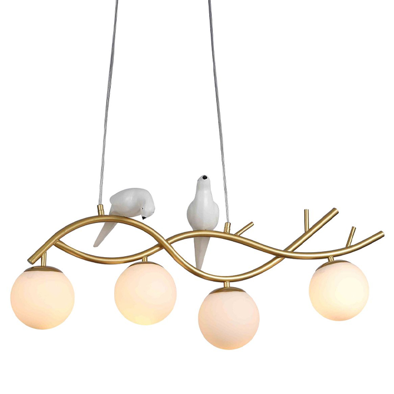 Люстра с белыми птицами Provence Bird Золотой Белый Люстра с белыми птицами Provence Bird Золотой Белый в Твери | Loft Concept