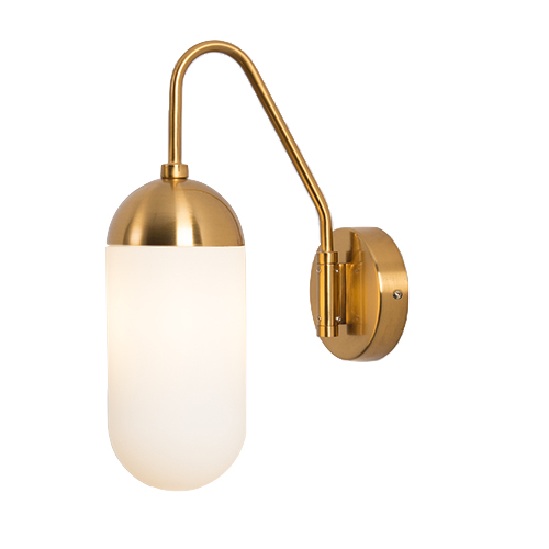 Бра Pelle Sconce short Gooseneck Clear Shade Латунь Белый Бра Pelle Sconce short Gooseneck Clear Shade Латунь Белый в Твери | Loft Concept