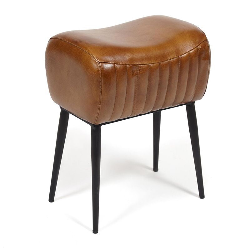 Пуф из кожи буйвола Industrial leather pouf Коричневый Черный Пуф из кожи буйвола Industrial leather pouf Коричневый Черный в Твери | Loft Concept