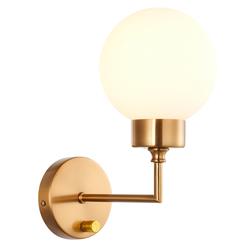 Бра Zibille Sconce brass Латунь Белое матовое стекло Бра Zibille Sconce brass Латунь Белое матовое стекло в Твери | Loft Concept