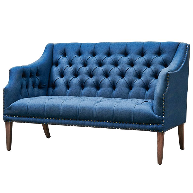 Диван Morton Capitone Sofa Диван синий лен Синий Диван Morton Capitone Sofa Диван синий лен Синий в Твери | Loft Concept