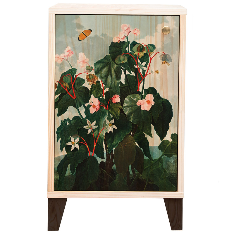 Тумба с цветочным изображением Floral Print Nighstand Natural Бежевый Мульти Зеленый Тумба с цветочным изображением Floral Print Nighstand Natural Бежевый Мульти Зеленый в Твери | Loft Concept