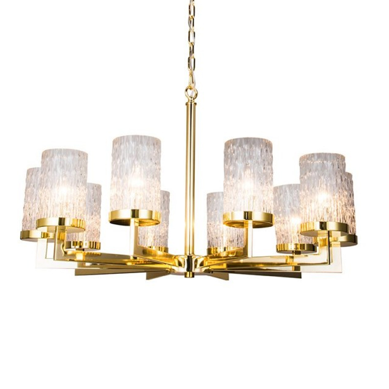 Люстра Kelly Gold с Рельефным Стеклом Золотой Люстра Kelly Gold с Рельефным Стеклом Золотой в Твери | Loft Concept