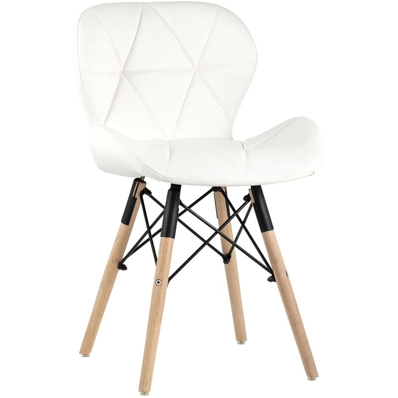 Стул Jeroen Chair Белая Экокожа Белый Древесина Черный Стул Jeroen Chair Белая Экокожа Белый Древесина Черный в Твери | Loft Concept