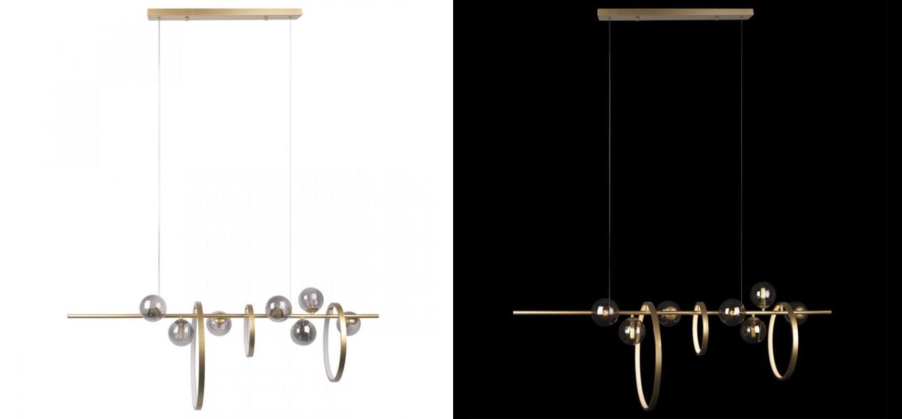 Линейная Светодиодная люстра Серое Стекло IONA Сhandelier 120 см - фото №1