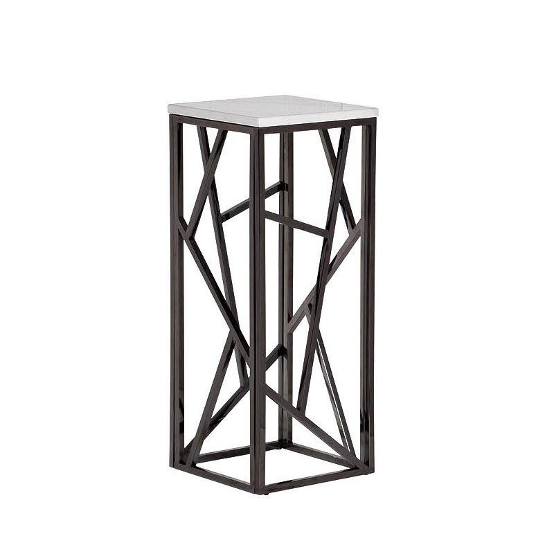 Подставка Serene Furnishing Dark Chrome Marble Top stand Хром Белый в Твери | Loft Concept 