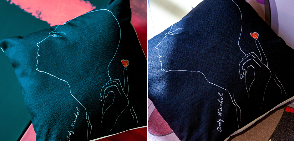 Декоративная подушка White Silhouette Lover Pillow Декоративная подушка White Silhouette Lover Pillow - Loft-Concept в Твери
