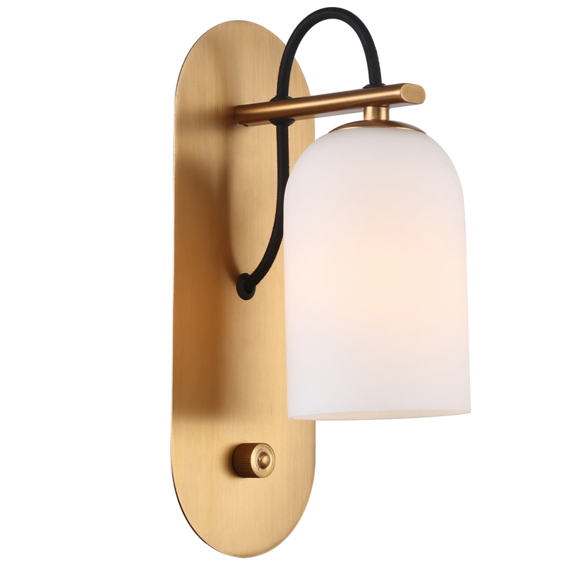 Бра Pyrrhus Sconce Латунь Белое матовое стекло Бра Pyrrhus Sconce Латунь Белое матовое стекло в Твери | Loft Concept