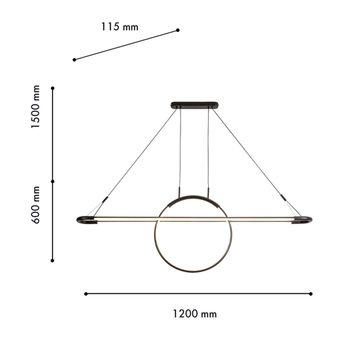 Светодиодная люстра Black LED Circle and Oval Lamp Светодиодная люстра Black LED Circle and Oval Lamp в Твери