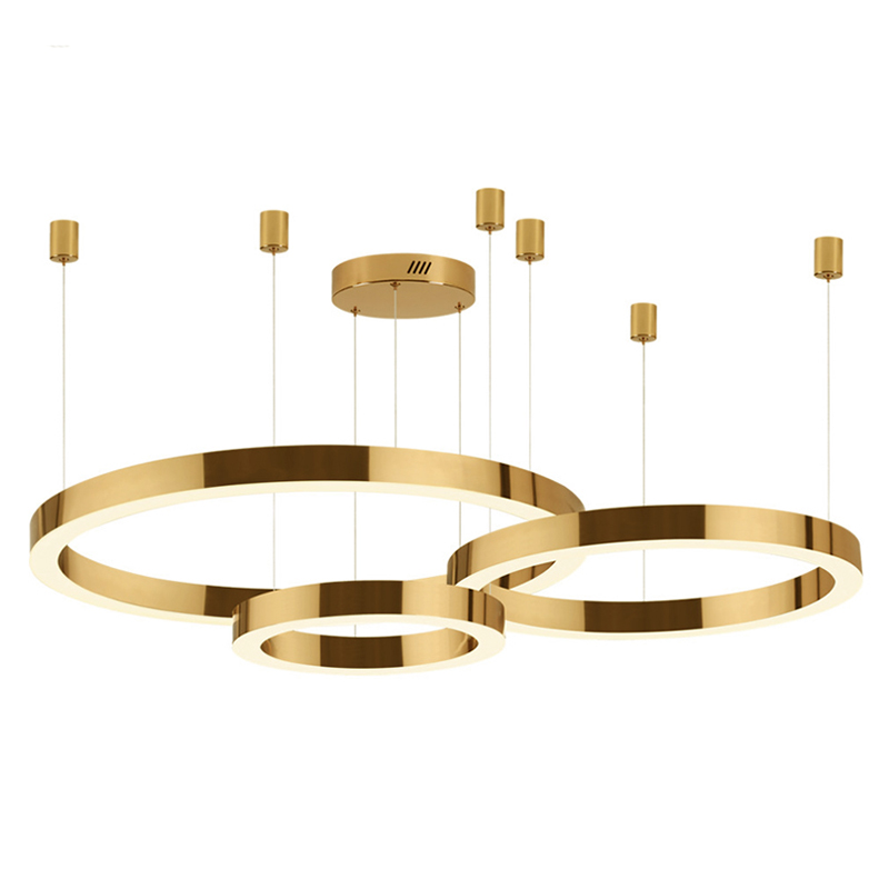 Люстра 3 Gold Ring Horizontal Золотой Люстра 3 Gold Ring Horizontal Золотой в Твери | Loft Concept