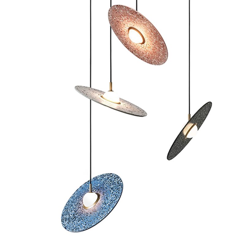 Подвесной светильник Stone Disc Haning Pendant Серый Синий Черный Розовый (Rose) Подвесной светильник Stone Disc Haning Pendant Серый Синий Черный Розовый (Rose) в Твери | Loft Concept