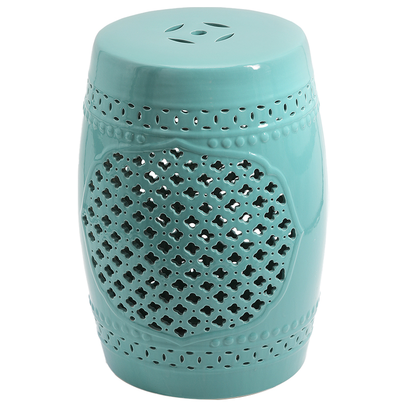 Керамический табурет Quatrefoil Garden Stool - Turquoise Бирюзовый Керамический табурет Quatrefoil Garden Stool - Turquoise Бирюзовый в Твери | Loft Concept