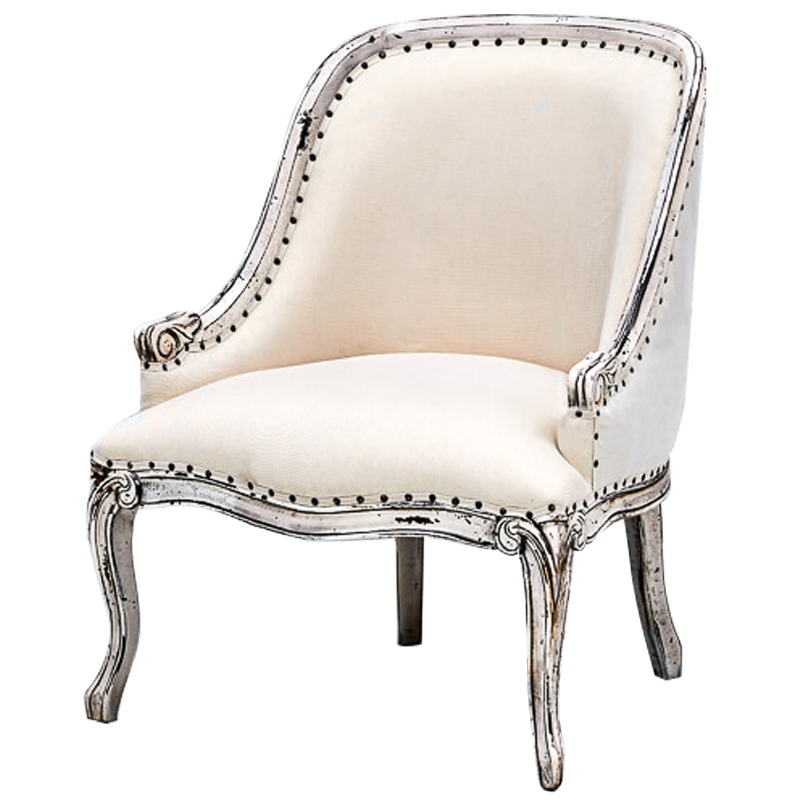 Кресло Jeunesse French Seating Armchair Белый Молочный Коричневый винтаж Кресло Jeunesse French Seating Armchair Белый Молочный Коричневый винтаж в Твери | Loft Concept