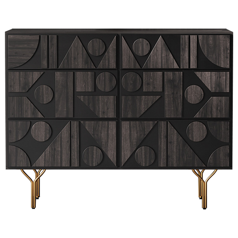 Комод Adnan Chest of Drawers Коричневый Золотой Комод Adnan Chest of Drawers Коричневый Золотой в Твери | Loft Concept