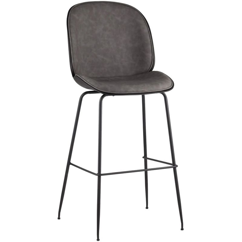 Стул Барный Винтажная Серая Экокожа Vendramin Bar Chair Серый Черный Стул Барный Винтажная Серая Экокожа Vendramin Bar Chair Серый Черный в Твери | Loft Concept