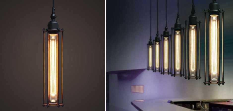 Подвесной светильник Loft Industrial Edison Cage Vetrical Momo Подвесной светильник Loft Industrial Edison Cage Vetrical Momo - Loft-Concept в Твери