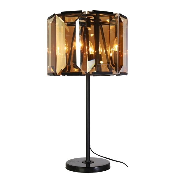 Настольная лампа Harlow Crystal Round Table Amber Черный Янтарь (Amber) Настольная лампа Harlow Crystal Round Table Amber Черный Янтарь (Amber) в Твери | Loft Concept