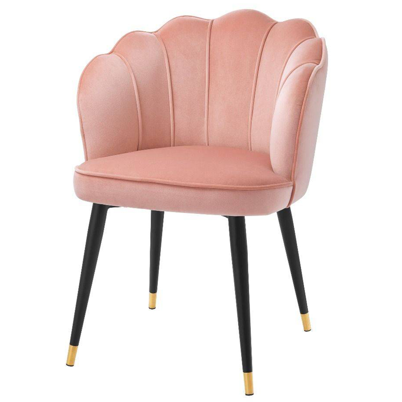Стул Eichholtz Dining Chair Bristol nude Розовый пастельный Черный Латунь Стул Eichholtz Dining Chair Bristol nude Розовый пастельный Черный Латунь в Твери | Loft Concept