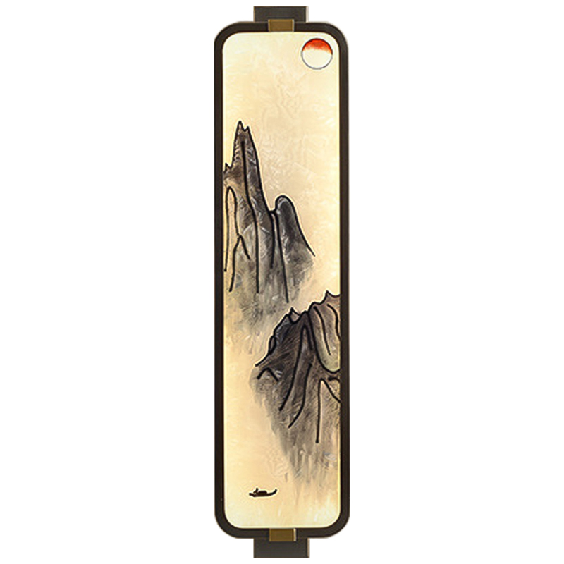 Настенный светильник Mountains Oriental Scenes Wall Lamp Темная медь Бежевый Черный Красный Настенный светильник Mountains Oriental Scenes Wall Lamp Темная медь Бежевый Черный Красный в Твери | Loft Concept