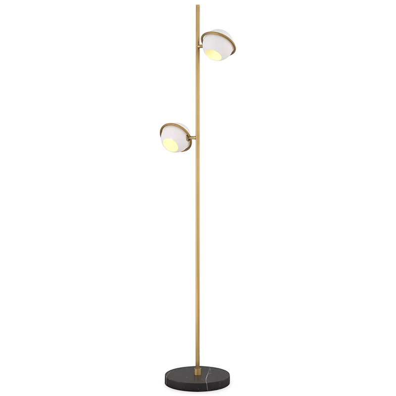 Торшер Eichholtz Floor Lamp Aprillia Золотой Белый Черный Мрамор Nero Торшер Eichholtz Floor Lamp Aprillia Золотой Белый Черный Мрамор Nero в Твери | Loft Concept