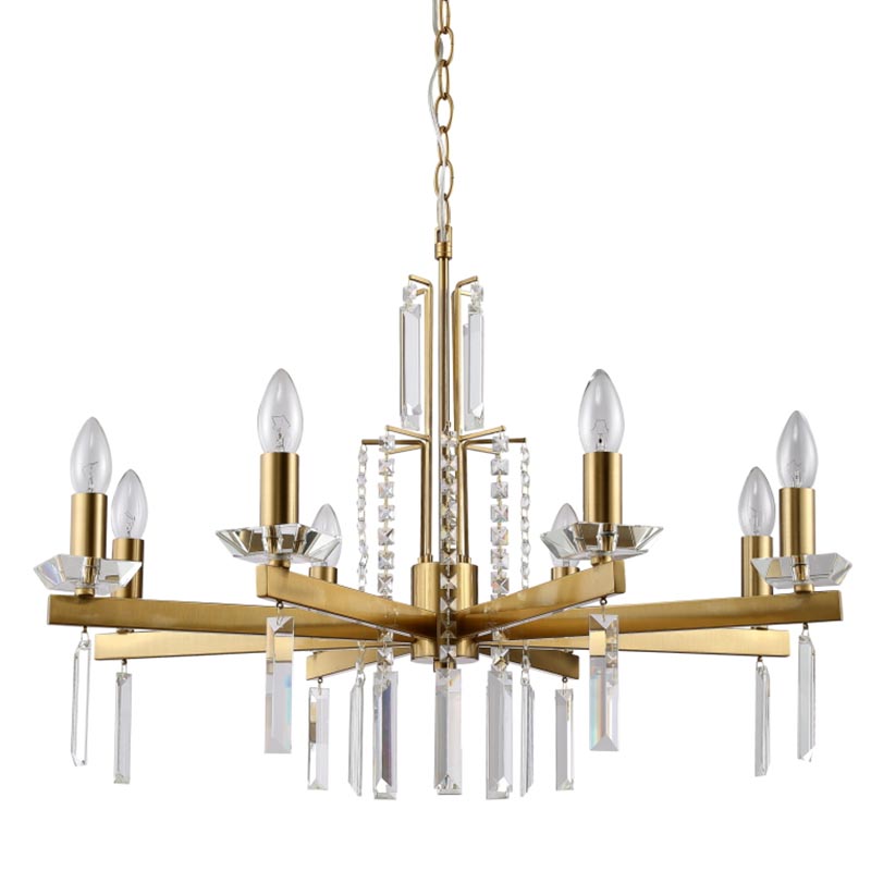 Люстра Vivien Crystal Brass Chandelier 8 Латунь Серый Люстра Vivien Crystal Brass Chandelier 8 Латунь Серый в Твери | Loft Concept