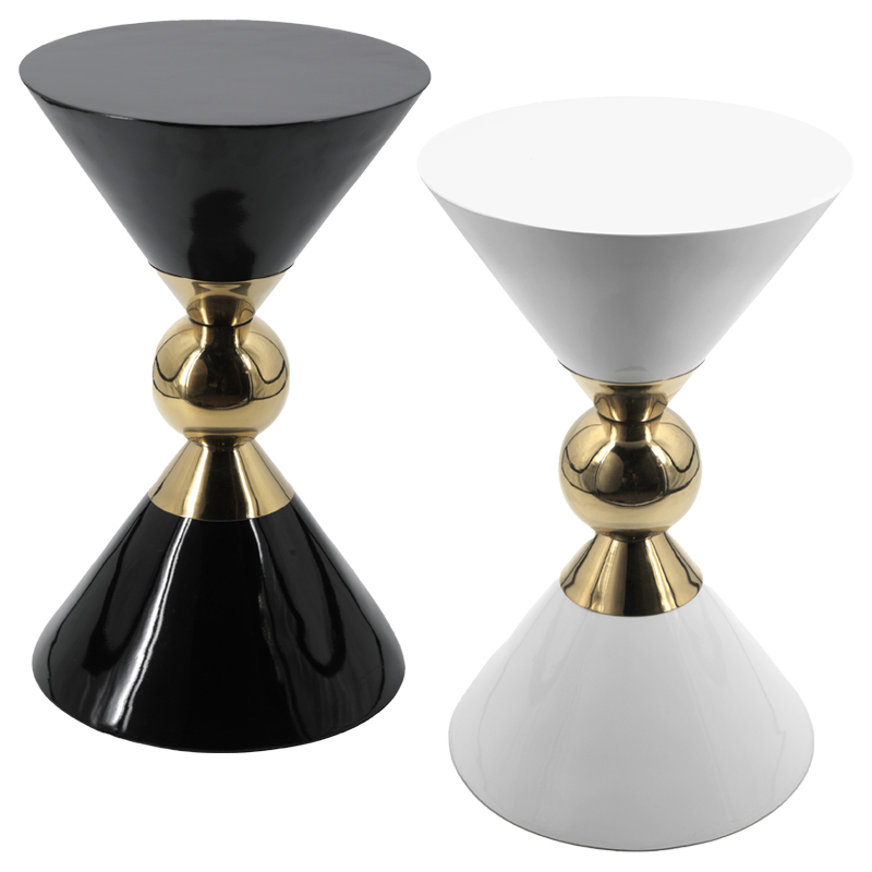 Приставной столик CANAAN ACCENT Table Черный Белый Золотой Приставной столик CANAAN ACCENT Table Черный Белый Золотой в Твери | Loft Concept