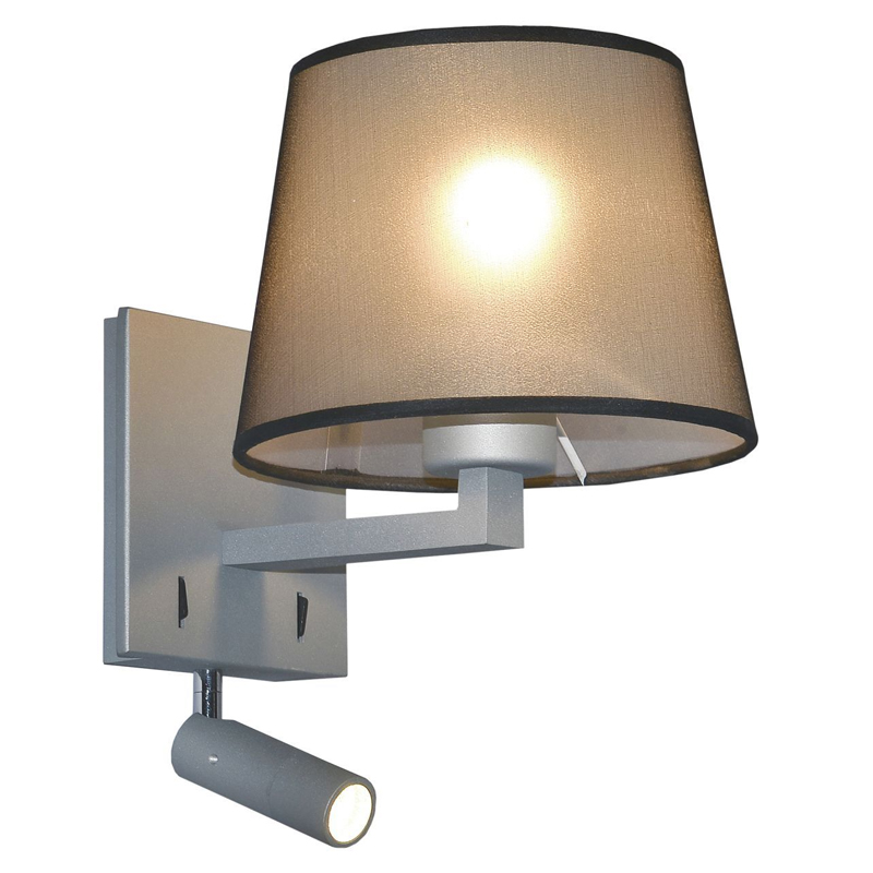 Бра с абажуром и поворотным спотом Trumpet Lamp Grey Серый Бра с абажуром и поворотным спотом Trumpet Lamp Grey Серый в Твери | Loft Concept
