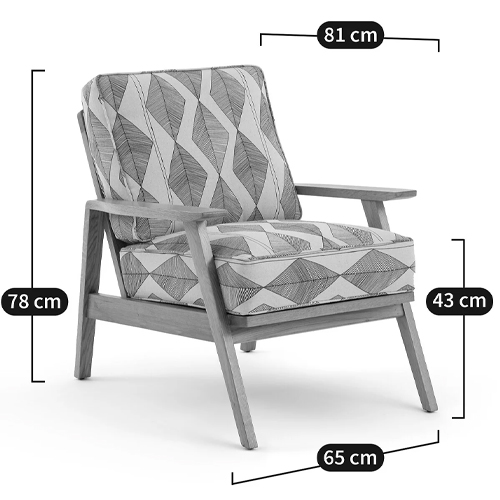 Кресло с каркасом из массива дуба Deniaud Oak Rhombus Beige Armchair Кресло с каркасом из массива дуба Deniaud Oak Rhombus Beige Armchair в Твери