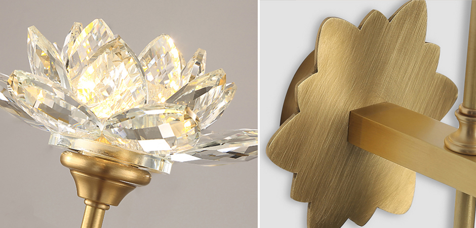 Бра Хрустальный Цветок Лотоса Lotus flower Wall Clear Glass D Бра Хрустальный Цветок Лотоса Lotus flower Wall Clear Glass D - Loft-Concept в Твери