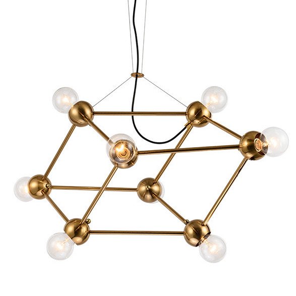 Люстра Molecule Gold Chandelier Золотой Люстра Molecule Gold Chandelier Золотой в Твери | Loft Concept