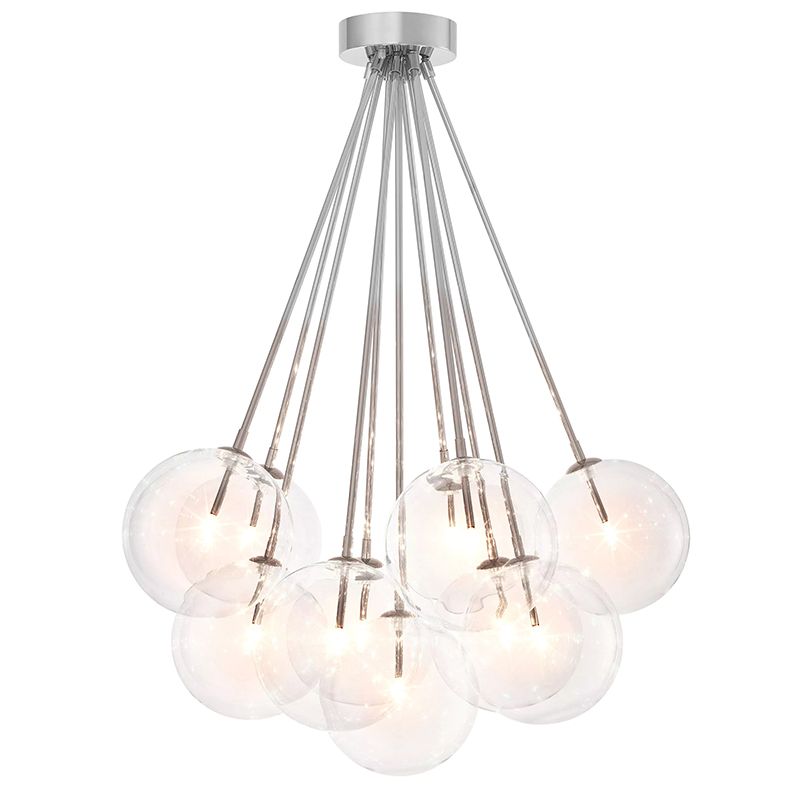 Люстра Eichholtz Ceiling Lamp Molecule Nickel Никель Прозрачное Стекло Люстра Eichholtz Ceiling Lamp Molecule Nickel Никель Прозрачное Стекло в Твери | Loft Concept